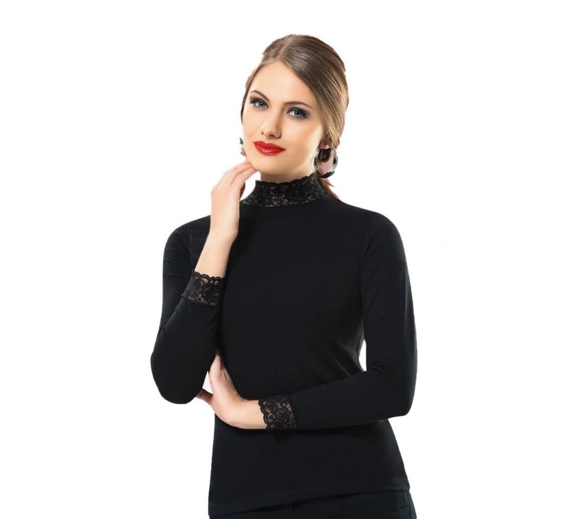 Lesca Dantelli Uzun Kol T-shirt 2936