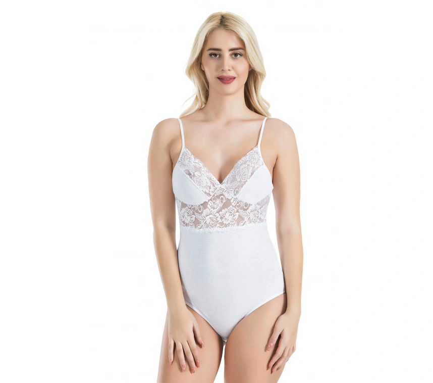 Lesca İp Askılı Dantelli Kadın Body 334