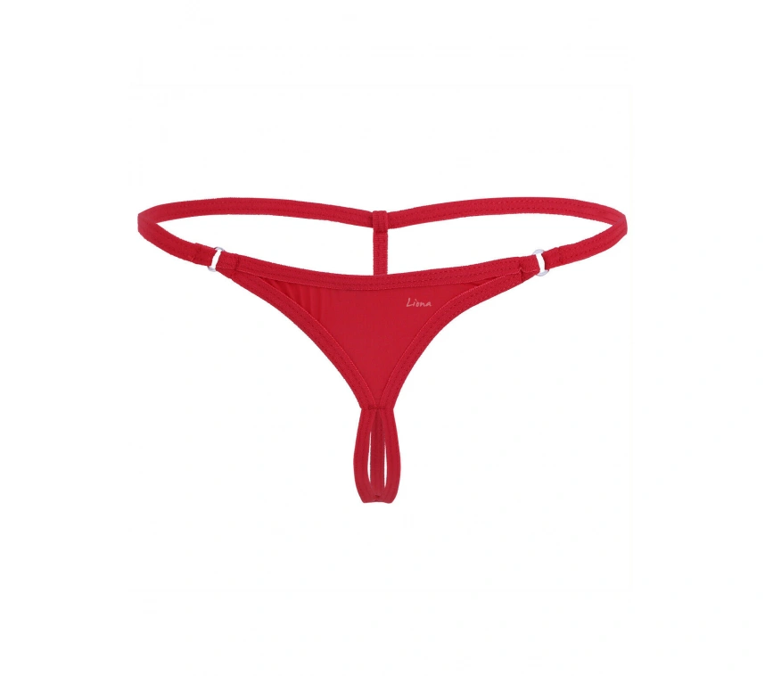 Lesca Lesca Halkalı Mini Büyük Beden Kırmızı Fantazi G String