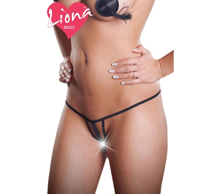 Lesca Lesca İpli Bayan Siyah Seksi Tanga