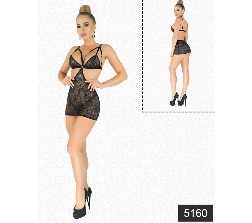 Lesca Simli Likralı  Dantel Babydoll