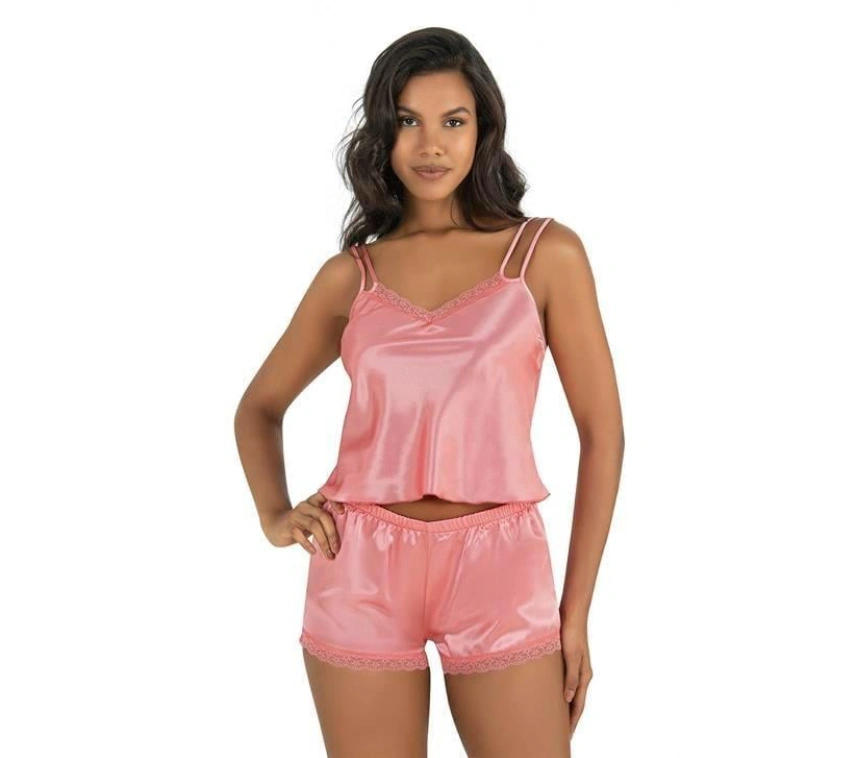 Mercan Saten Şort Takımı 9210