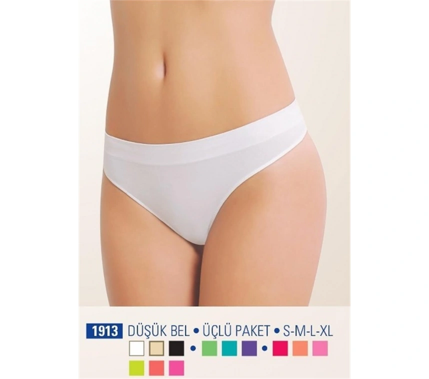 Nbb 1913 Düşük Bel Üçlü Paket Dikişsiz