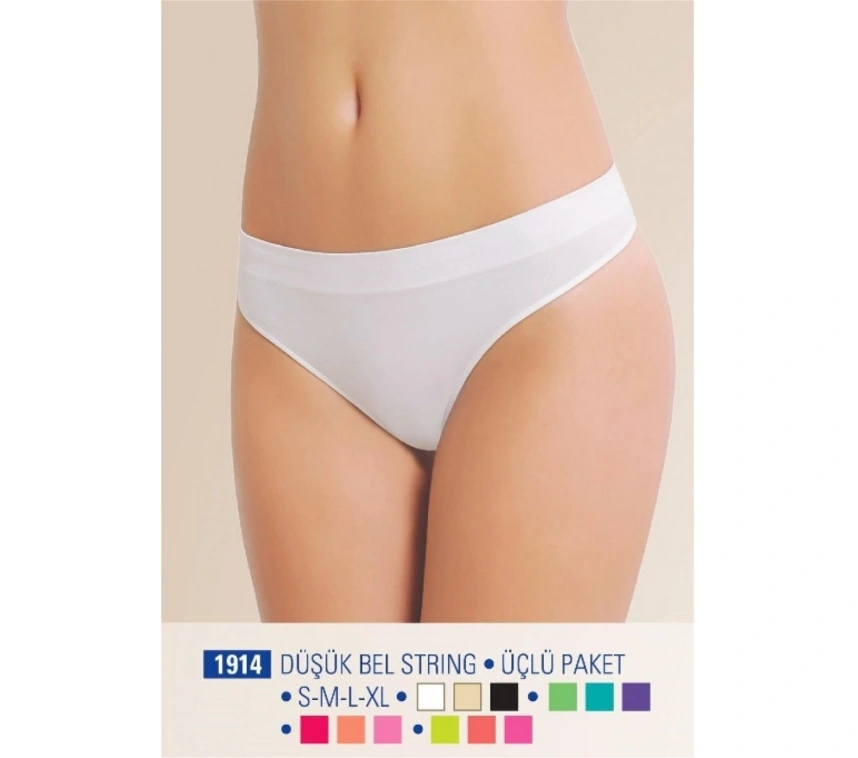 Nbb 1914 Düşük Bel String Üçlü Paket Dikişsiz