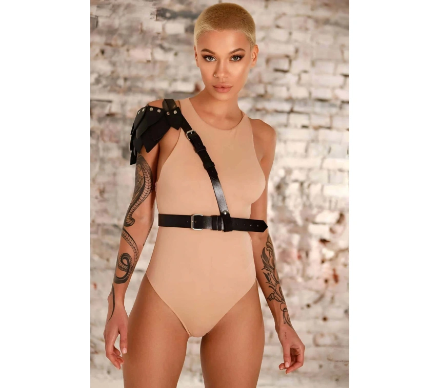 Omuzda Yaprak Detaylı Şık Tek Omuz Deri Kemer - Brf1033