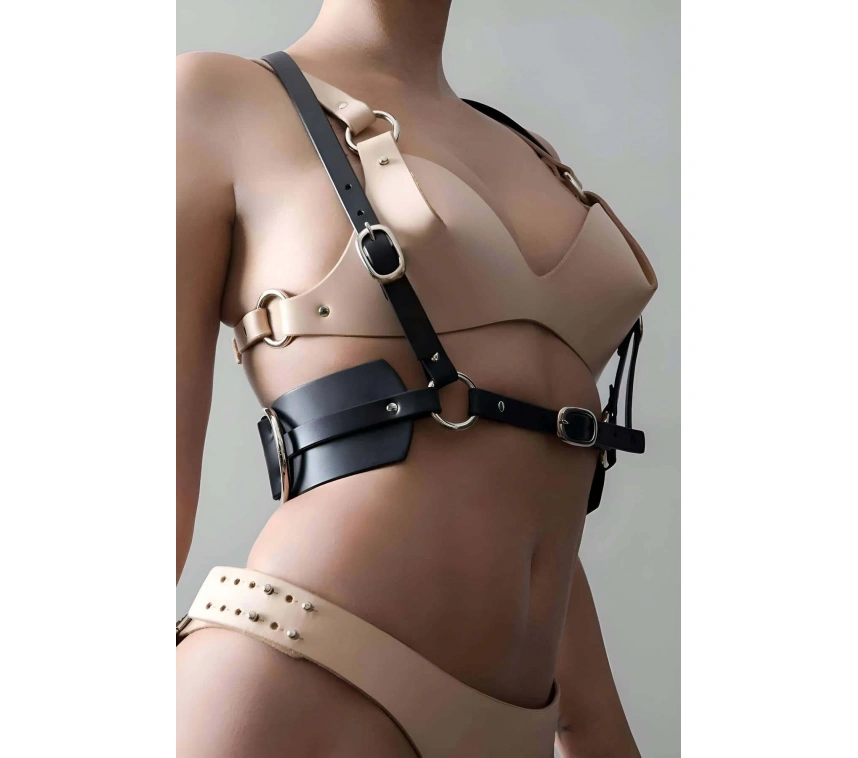 Omuzdan Askılı Deri Bel Harness, Askılı Bel Kemeri - Brf1148