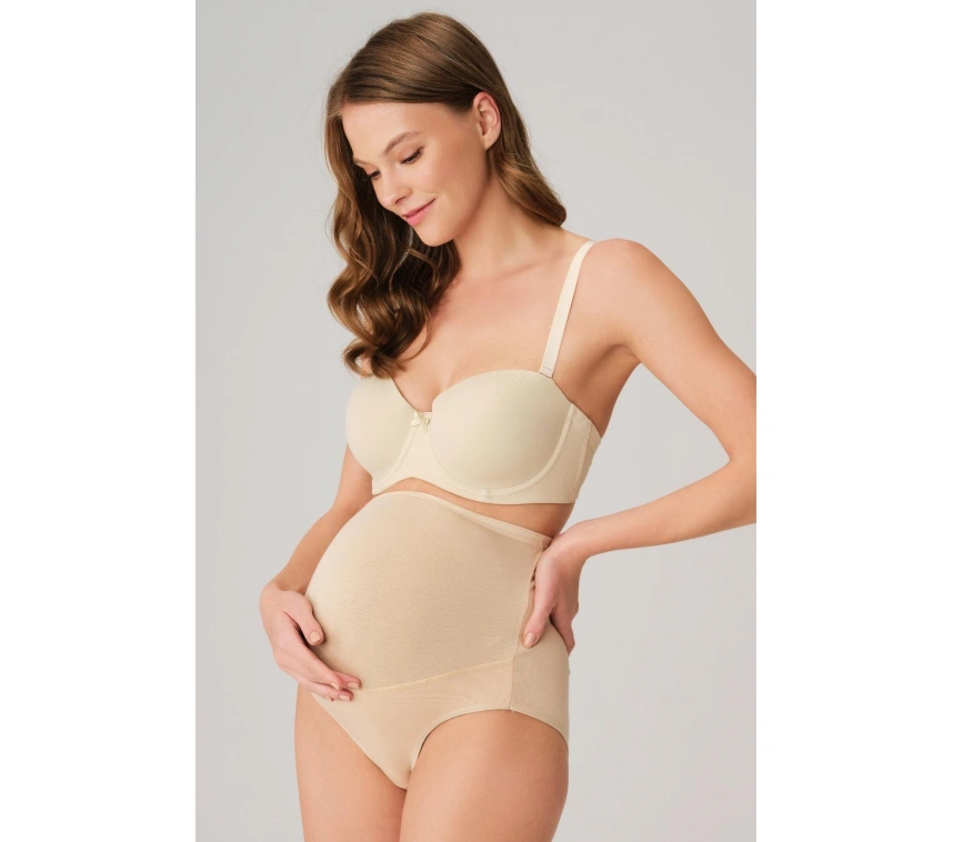 Pamuk Ve Modal Kumaş Yüksek Bel Ten Hamile Külodu