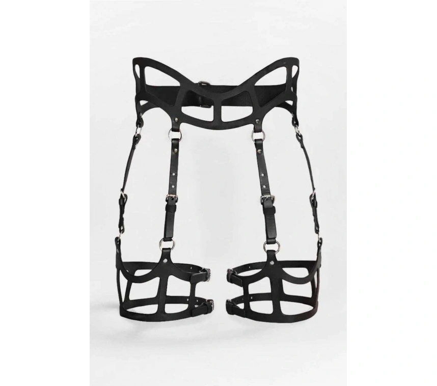 Seksi Deri Jartiyer Harness, Gotik Jartiyer - Apft1158