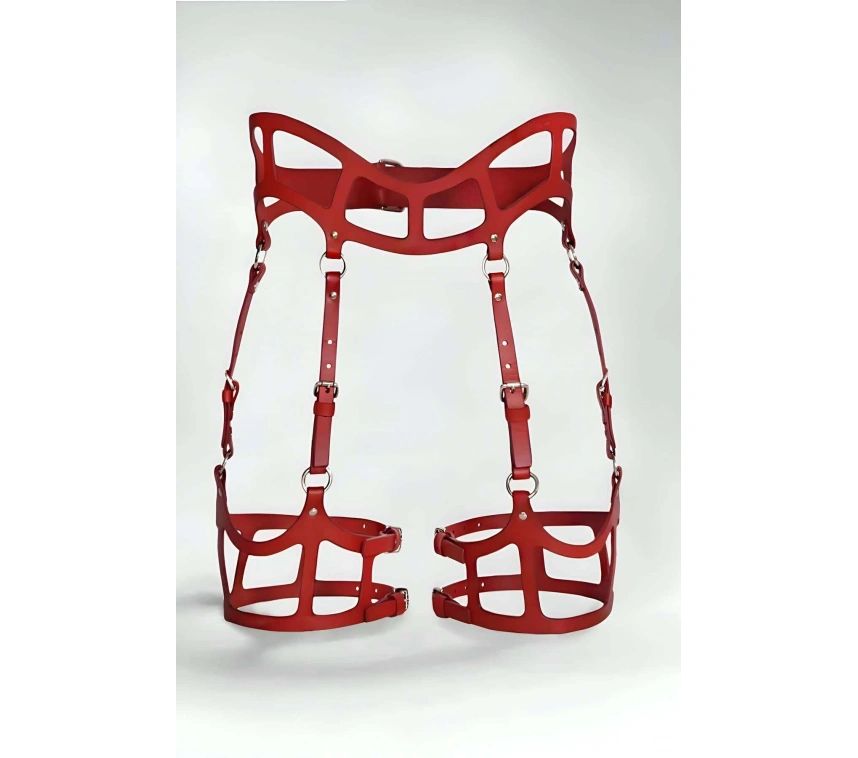 Seksi Deri Jartiyer Harness, Gotik Jartiyer Harness - Apft1158
