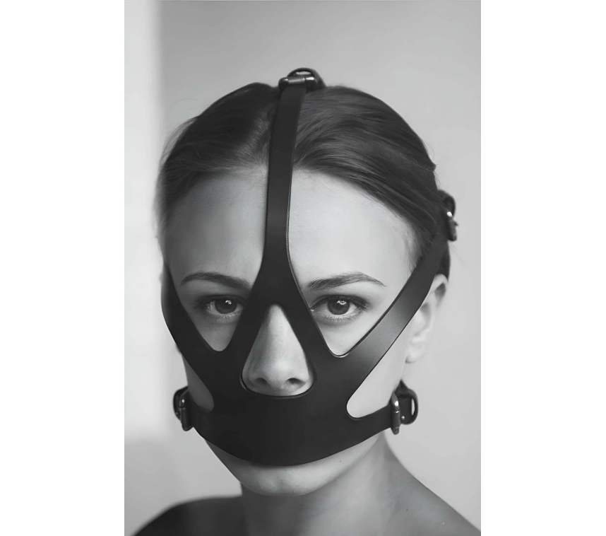 Seksi Deri Kadın Ağız Maske, Fantazi Ağzı Kapalı Yüz Maskesi - Brf1154