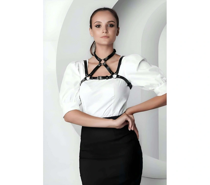 Şık Crop Yaka Harness, Giysi Üzeri Tamamlayıcı Yaka Aksesuar - Brf1290