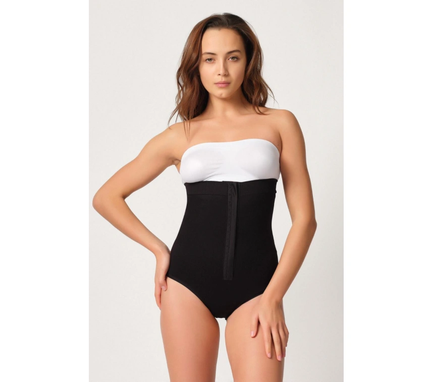 Siyah Mı Emay 2088 Önden Agraflı Slip Korse