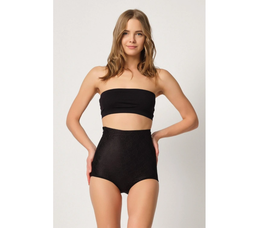 Siyah Mı Emay 2842 Lazer Dantelli Slip Korse