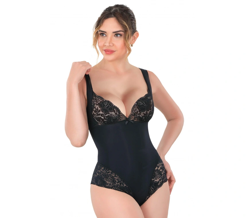 Siyah Mı Emay 2947 Dantelli Agraflı Body Korse