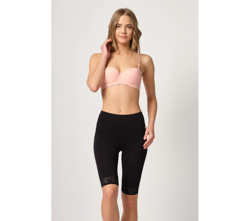 Siyah Mı Emay 3004 Soft Uzun Paça Dantel Boxer