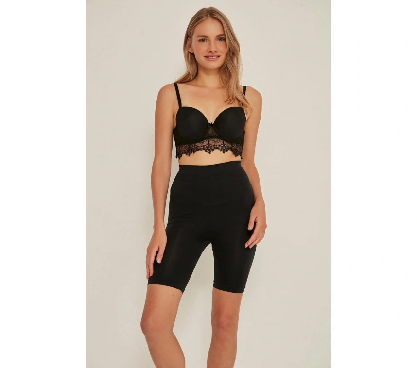 Siyah Mı Emay 3005 Soft Uzun Paçalı Boxer Korse