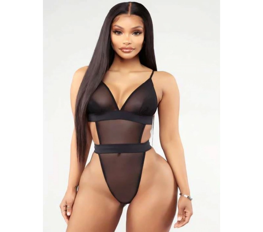Siyah Transparan Tül Fantezi Babydoll