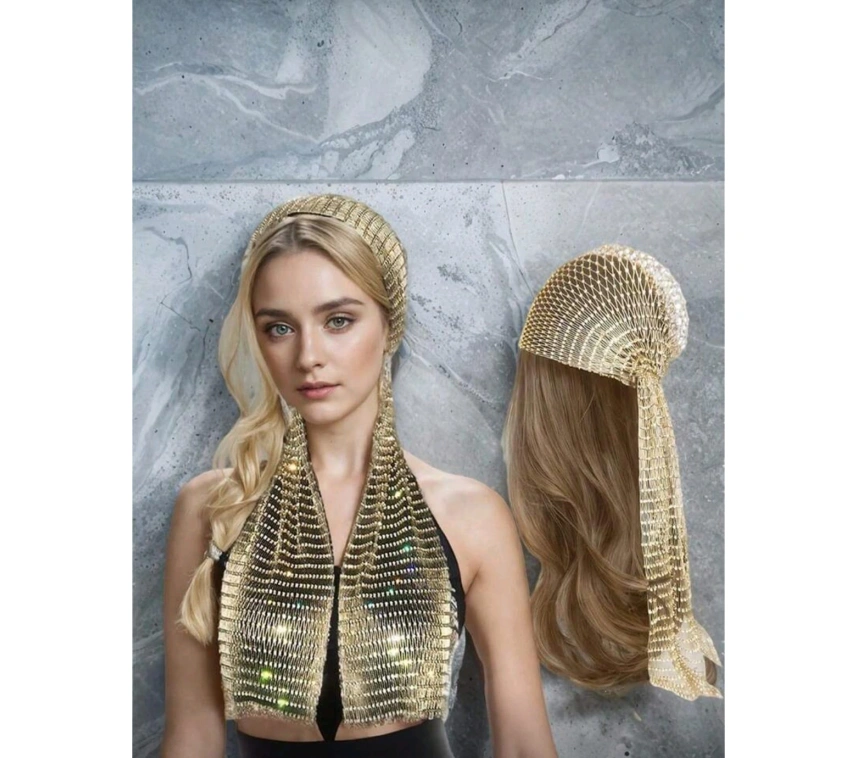 Taşlı Kafa Aksesuarı Kristal Bandana