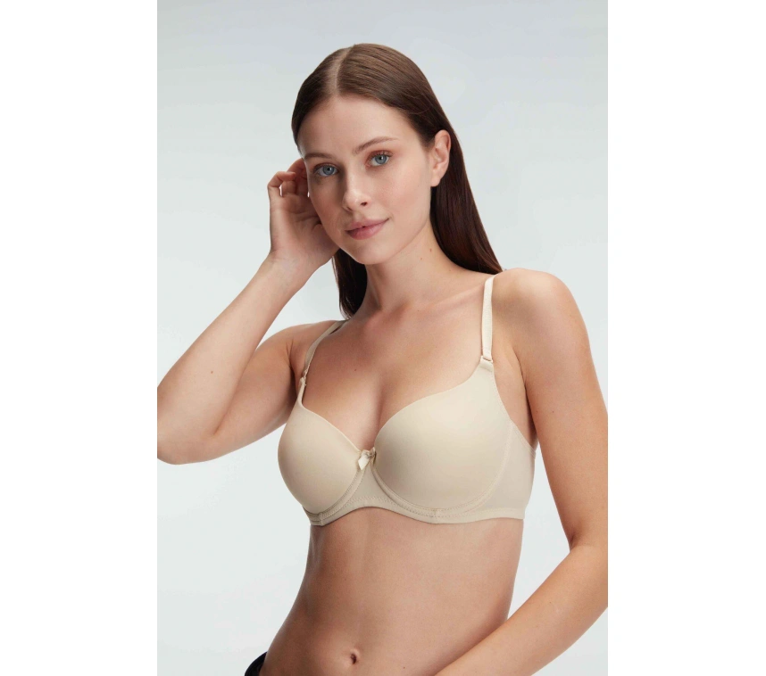 Ten Balenli Desteksiz Dolgusuz Askıları Çıkabilen Günlük Klasik T-shirt Sütyeni