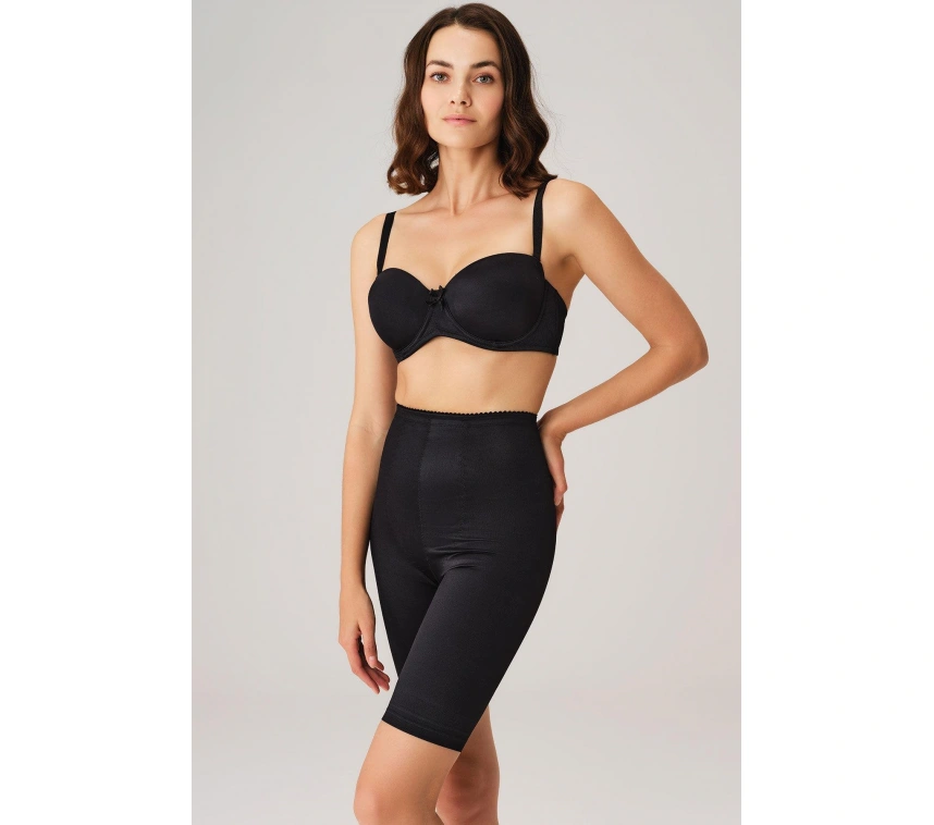 Toparlayıcı Bel Ve Bacak İnceltici Dikişli Uzun Paçalı Orta Bel Sıkı Şort Korse