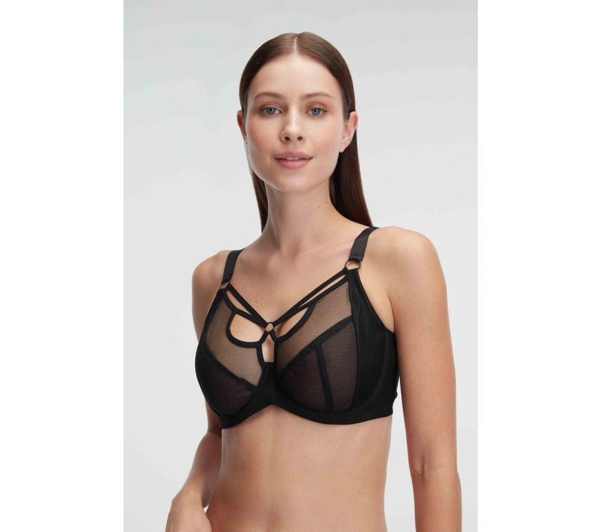 Tüllü Balenli Desteksiz Dolgusuz Yaka Detaylı Toparlayıcı Küçültücü Sütyen