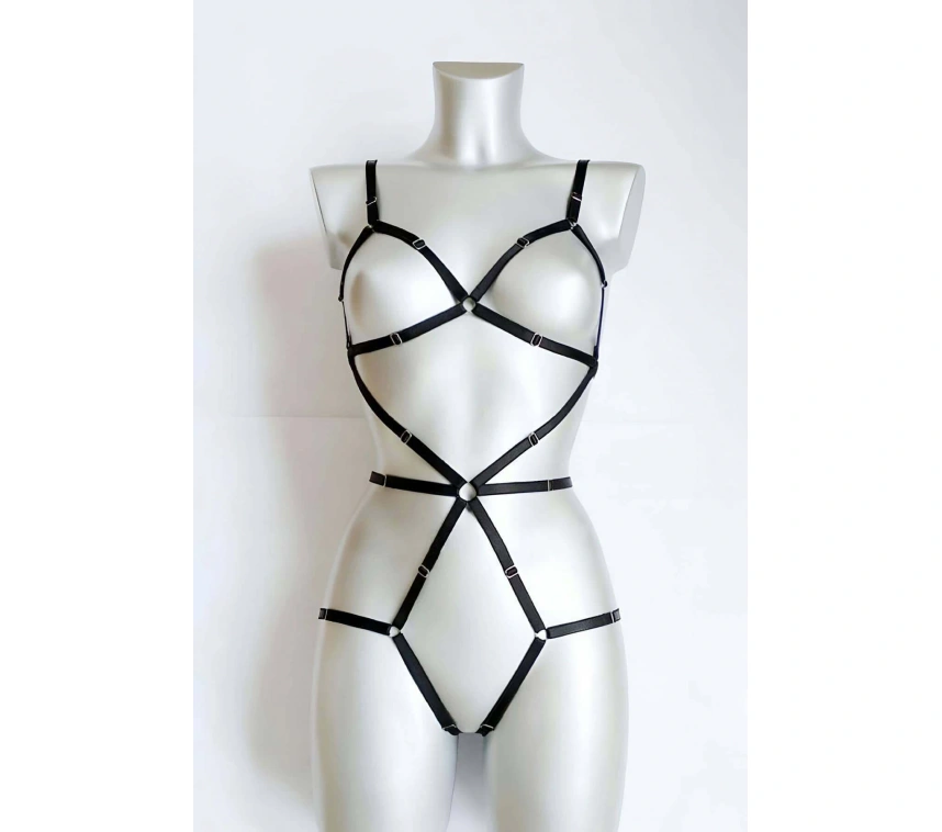 Vücudu Seksi Gösteren Lastik Harness - Brf371