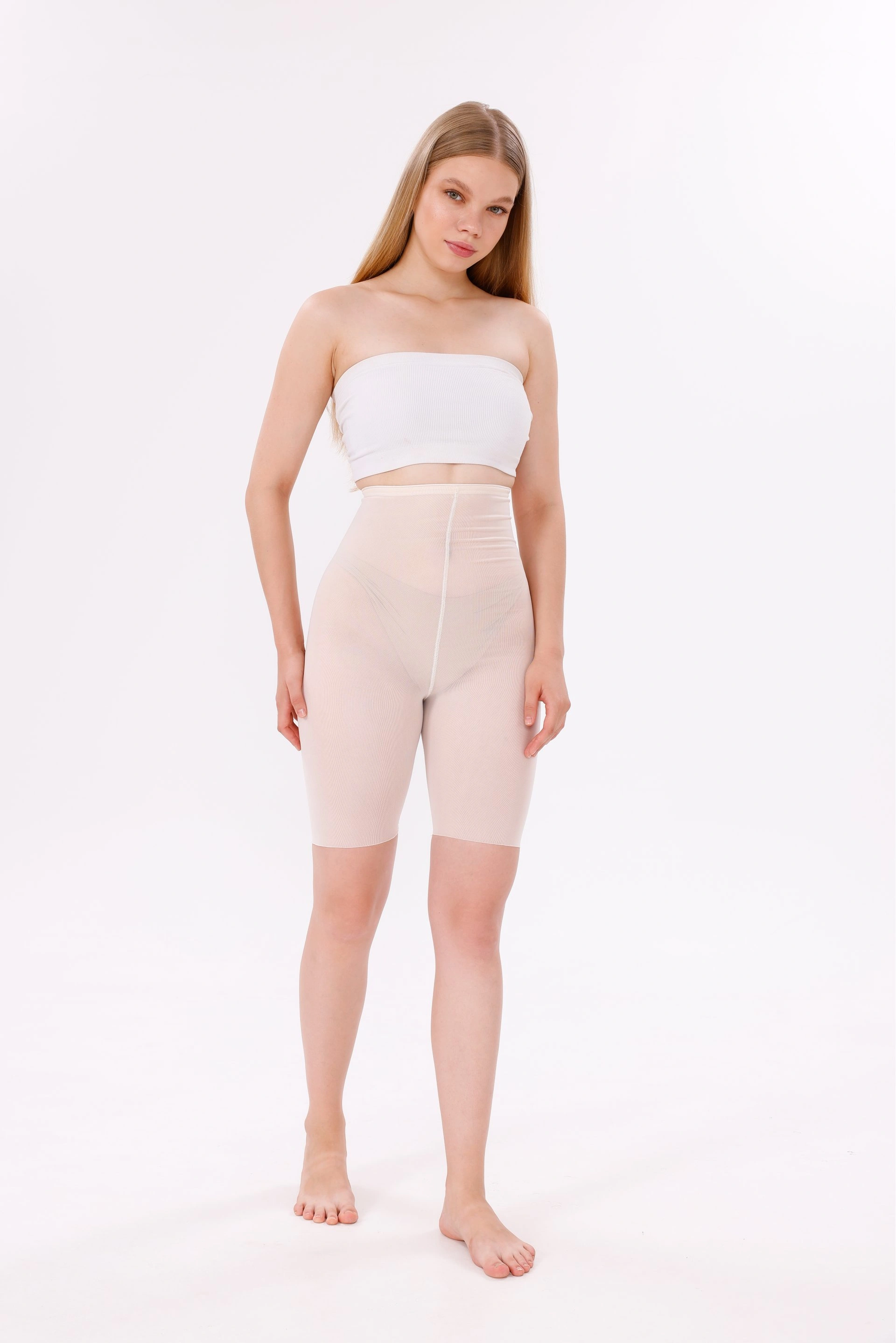 Freshness 0007 Lazer Kesim Tül Yüksek Bel Şort Korse