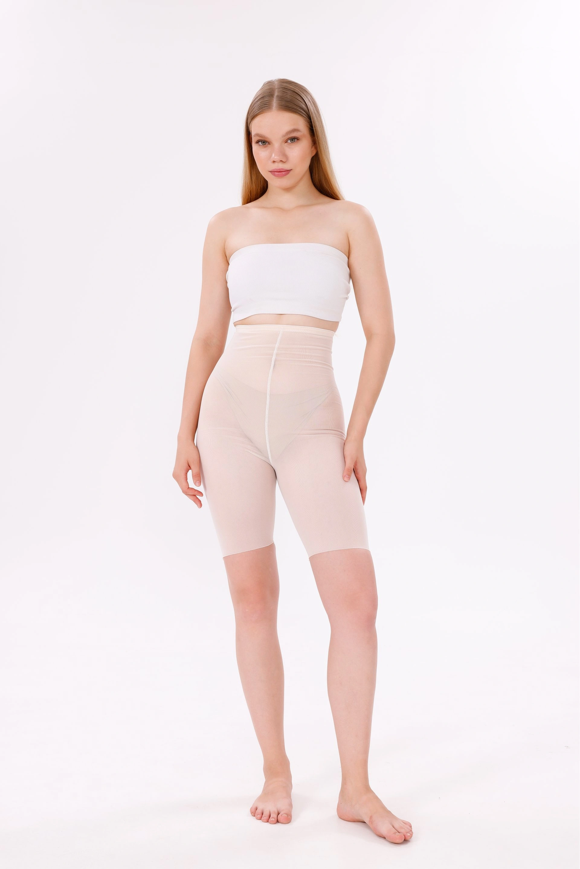Freshness 0007 Lazer Kesim Tül Yüksek Bel Şort Korse