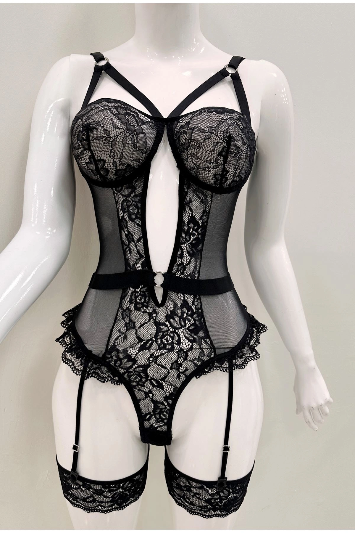 Lesca Afrodit Siyah Sexy Jartiyer Takım -1050