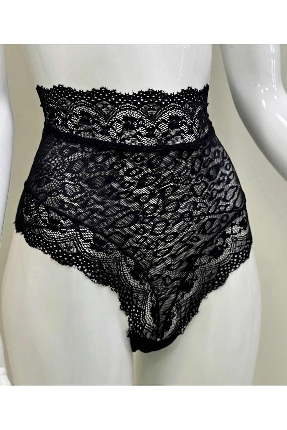 Lesca Siyah Dantelli Yüksek Bel Külot Venüs-k1013