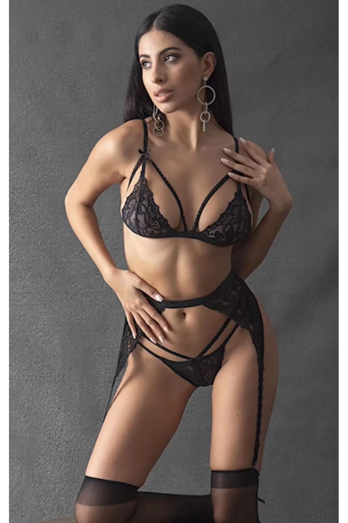 Lesca Siyah Jartiyer Takım - 1035