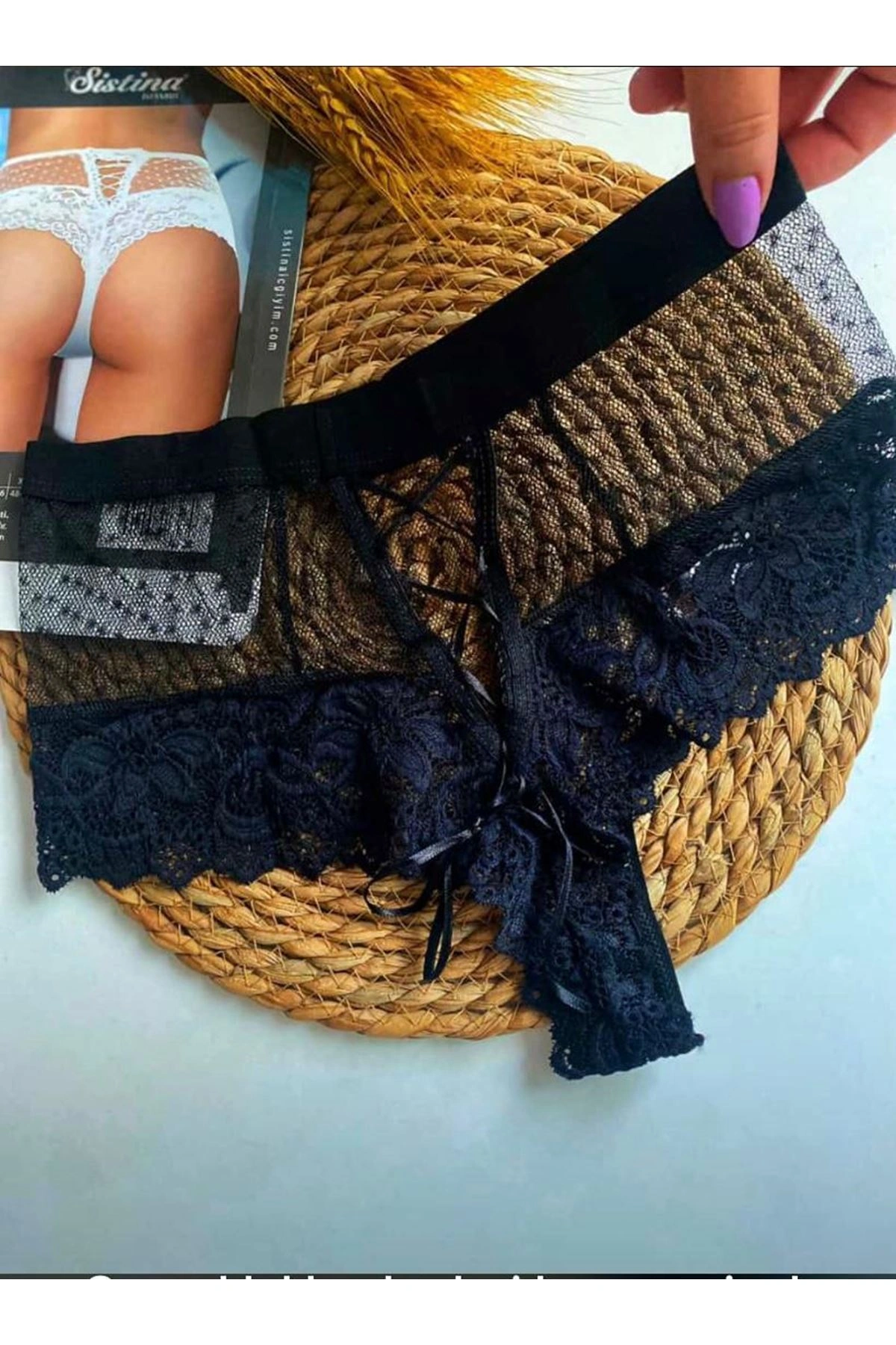 Lesca Siyah Kadın Puanlı Külot Margarita-k1005