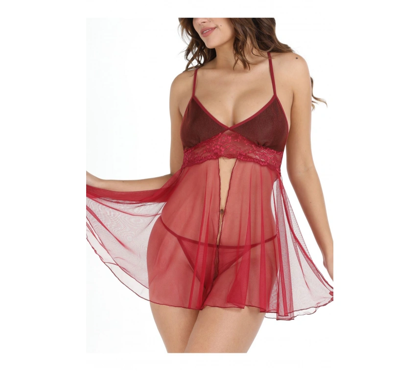 Lesca Bordo Tül Geclik -670