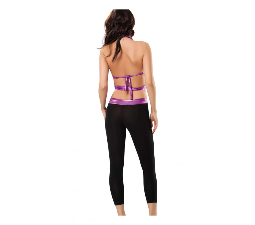 Lesca Mor Deri ( Lame ) Büstiyer & Tayt Gecelik - 461