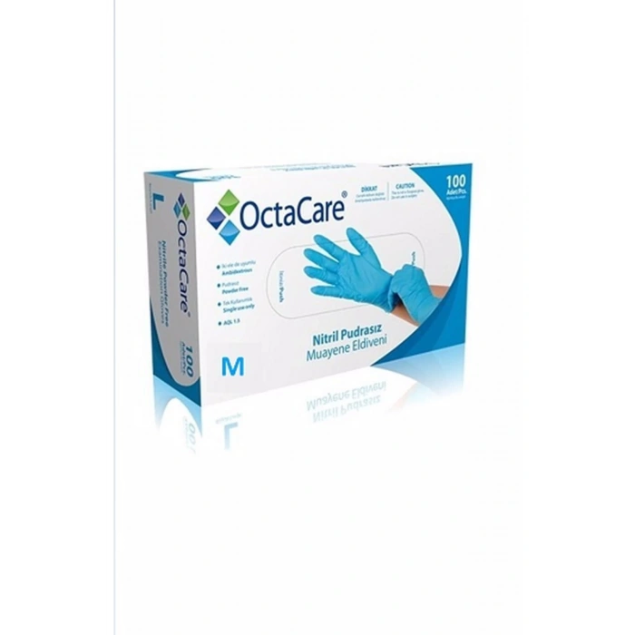 Mavi Nitril Pudrasız Eldiven Medium 100 Lük