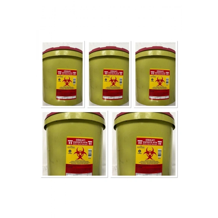 Tıbbi Atık Kovası 5 Litre,5 Adet