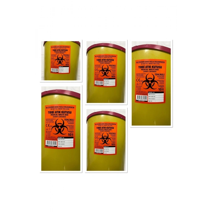 Tıbbi Atık Kovası 10 Litre 5 Adet