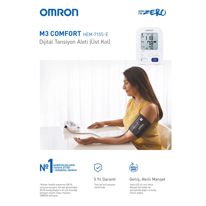 M3 Comfort Hem-7155-e Üst Koldan Ölçer Tansiyon Aleti