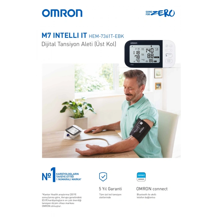 M7 Intelli 2 Kullanıcılı Akıllı Telefonlar Ile Uyumlu Akıllı Üst Koldan Ölçer Dijital Tansiyon Aleti