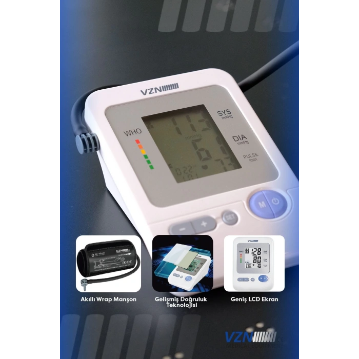 Türkçe Konuşan Kol Tipi Dijital Tansiyon Aleti 360° Premium Manşon