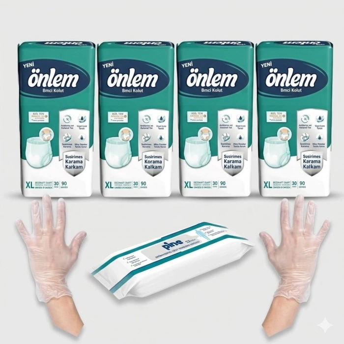 ÖNLEM EMİCİ KÜLOT XLARGE 120 ADET ISLAK MENDİL VE POŞET ELDİVEN HEDİYELİ