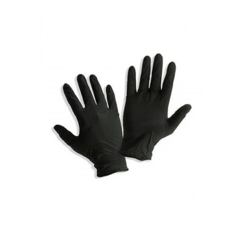 Haspet Siyah Nitril Muayene Eldiveni 100lü (L) ** 1 PAKET **