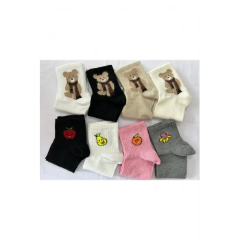 KARAKTER DESENLİ PAMUKLU ÇORAP 8 ÇİFT