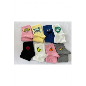 Karakter desenli pamuk çorap 8 çift