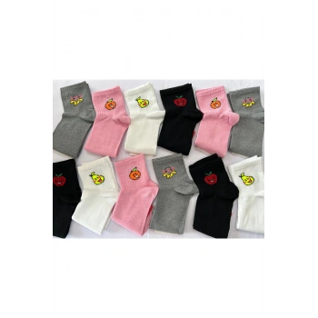 TREND DESENLİ RENKLİ PAMUKLU ÇORAP 8 ÇİFT