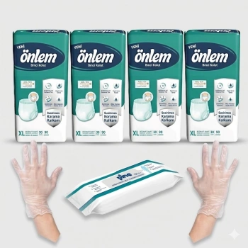 ÖNLEM EMİCİ KÜLOT XLARGE 120 ADET ISLAK MENDİL VE POŞET ELDİVEN HEDİYELİ