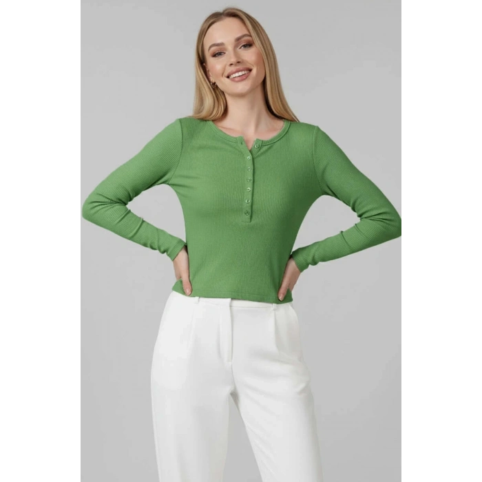 Çıtçıt Detaylı Bluz Yeşil T4343