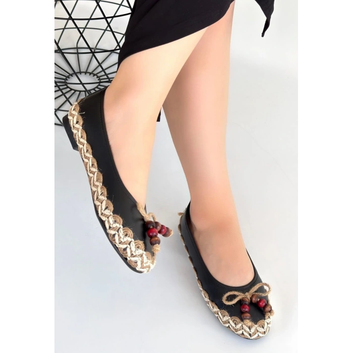 Ilwe Siyah Cilt Babet Ayakkabı