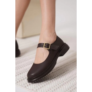 Yokox Kahverengi Cilt Oxford Ayakkabı