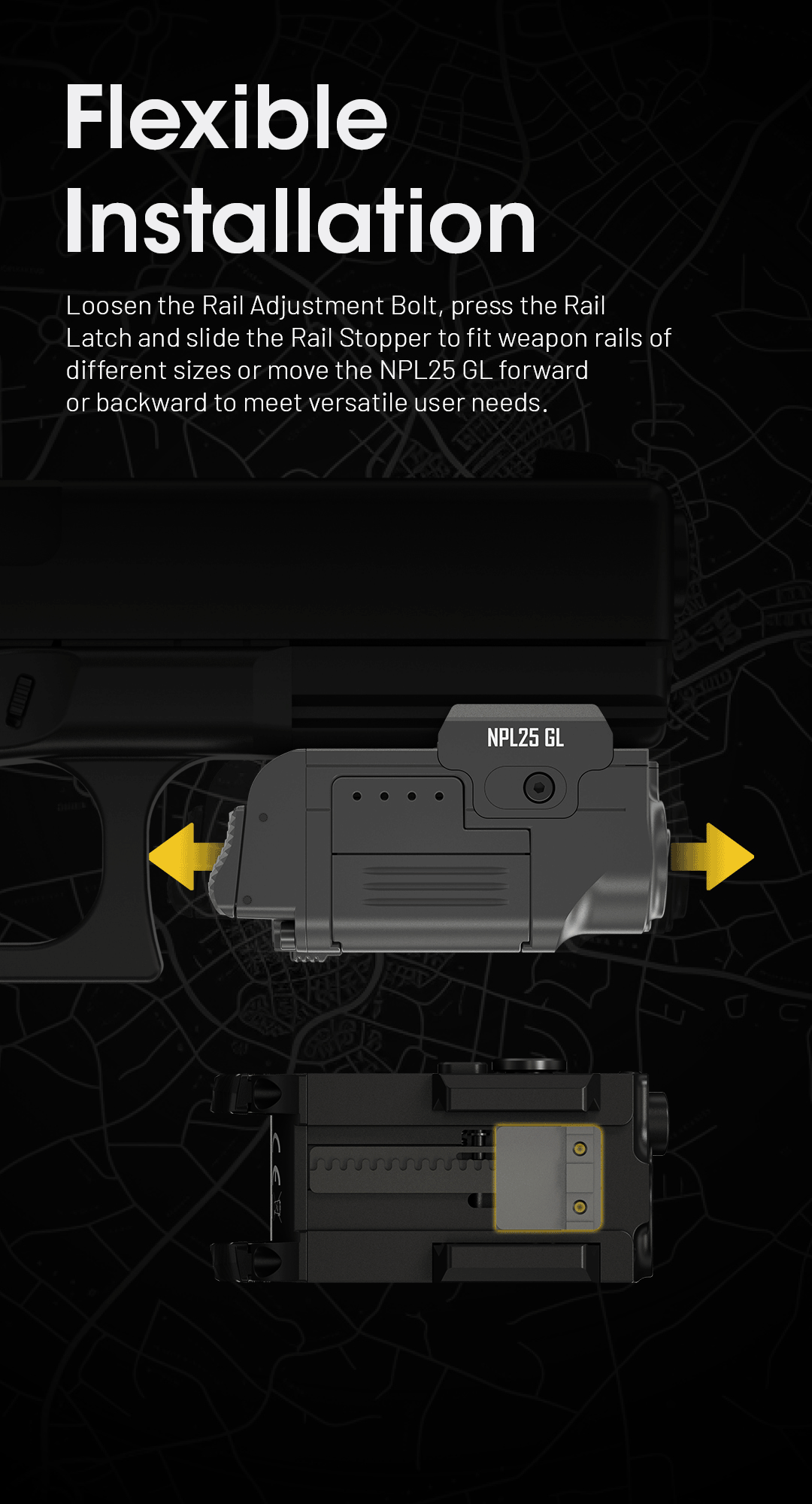 Nitecore NPL25 GL Yeşil Lazerli Tabanca Feneri